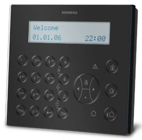 Externí LCD klávesnice s velkým displejem a vestavěným ukazatelem teploty, černá.